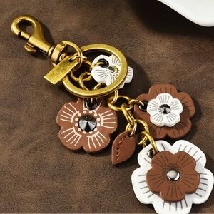 Floral Keychain with Gold Accents new for bag